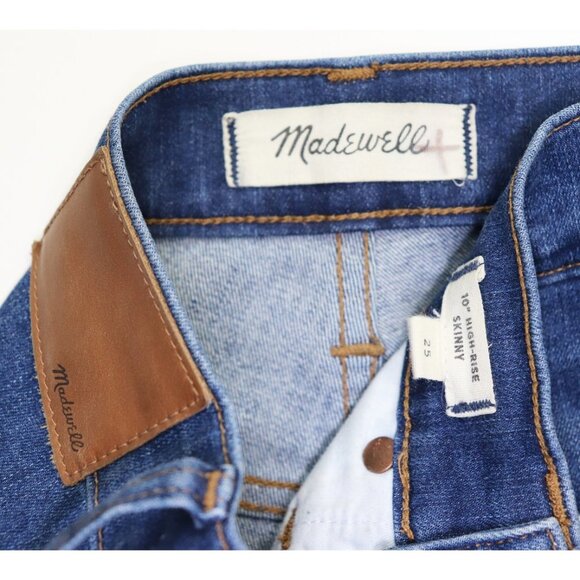 Madewell 10" High-Rise Skinny Jeans Exposed Button Front Cotton Denim Hanna Wash - Picture 5 of 10